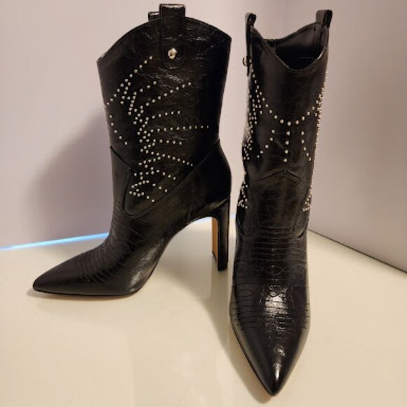 Jessica Simpson Black Studded Heeled Booties - Picture 3 of 7